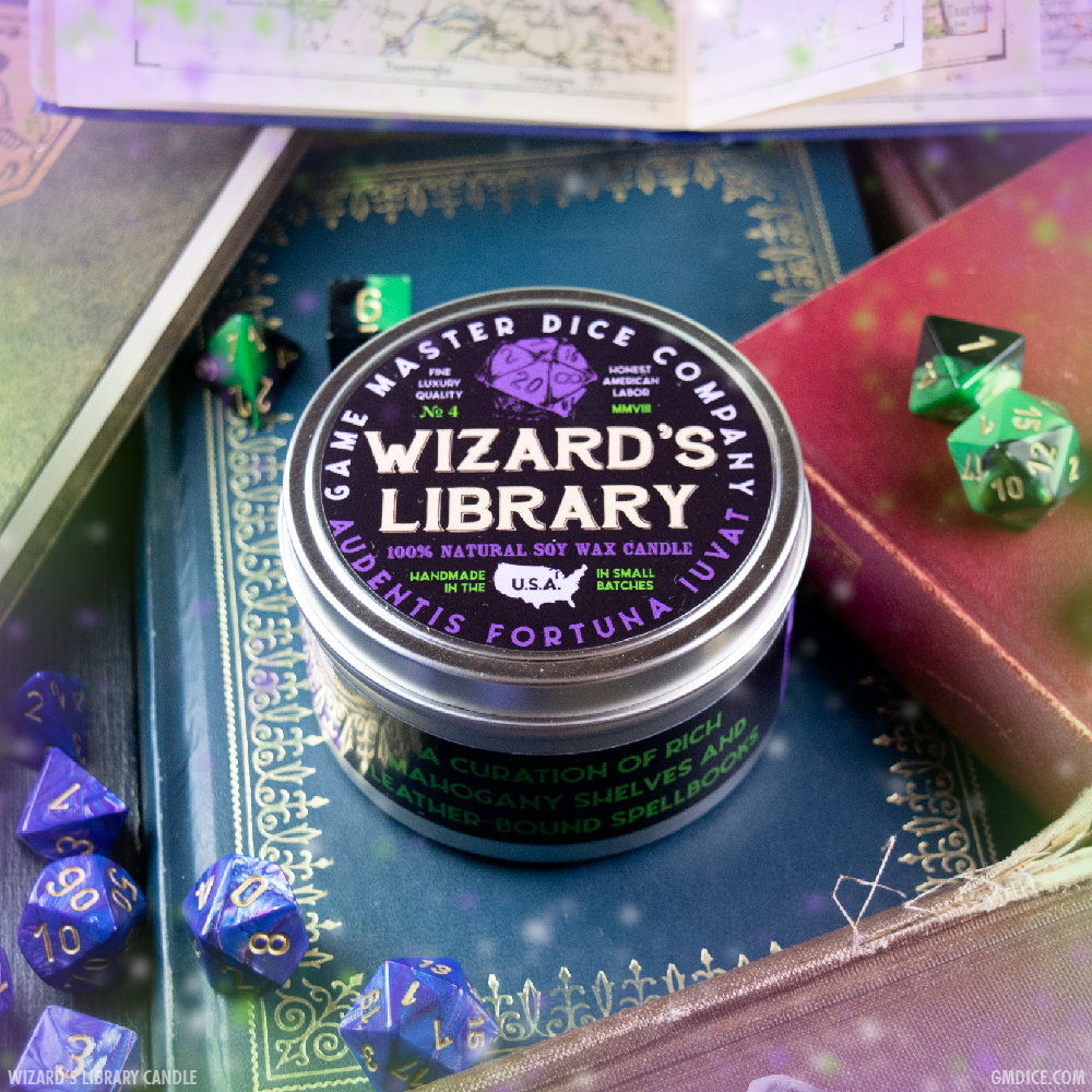 Game Master Dice - Wizard's Library Gaming Candle