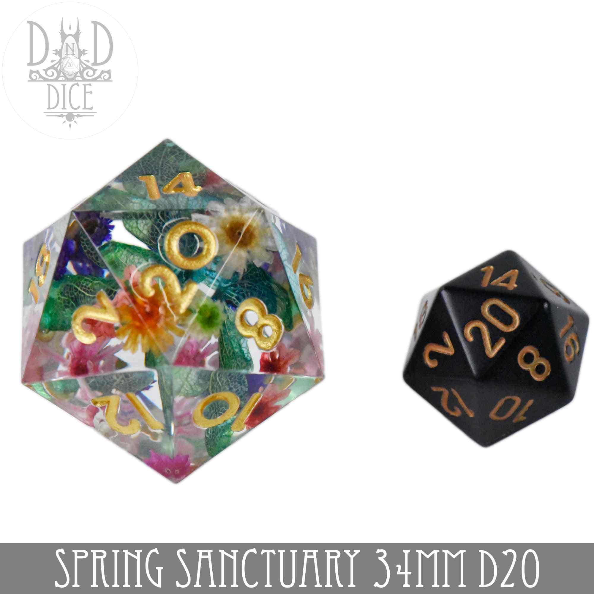 DNDDICE.COM - 34mm D20 Spring Sanctuary