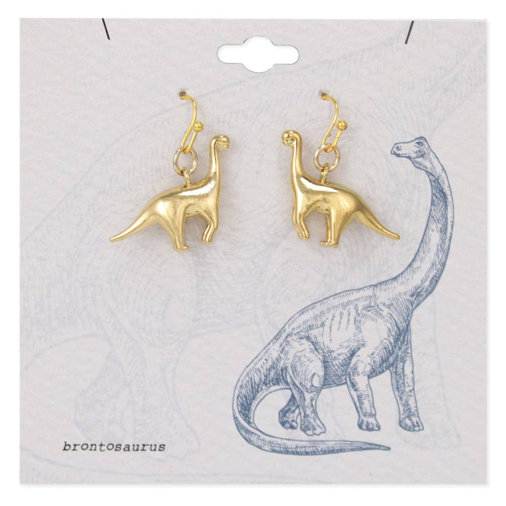 ZAD - Prehistoric Times Gold Brontosaurus Earrings