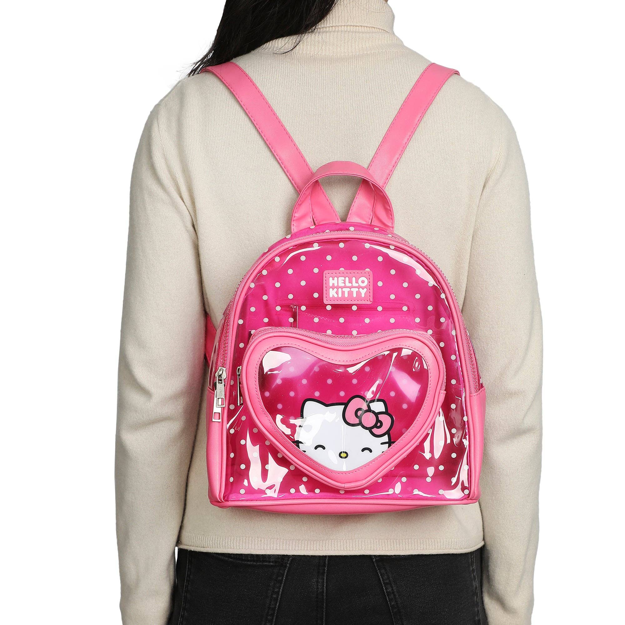 Bioworld Merchandising - Hello Kitty Peekaboo Heart Clear Mini Backpack