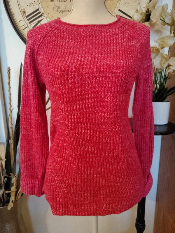 Style & Co. Dark Pink Cozy Knit Sweater Long Sleeve Size S