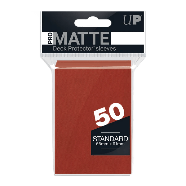 Deck Protector Pack: Red Matte 50ct - #shop_name AllianceTrading Card Accessories