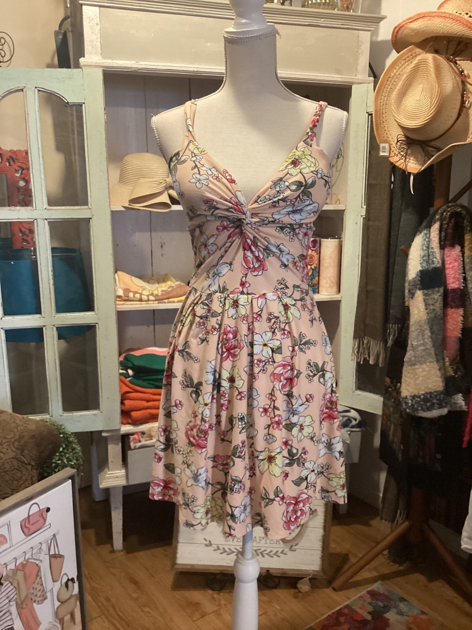 Derek Heart pink floral Dress size medium - #shop_name Jess's Unique Boutique