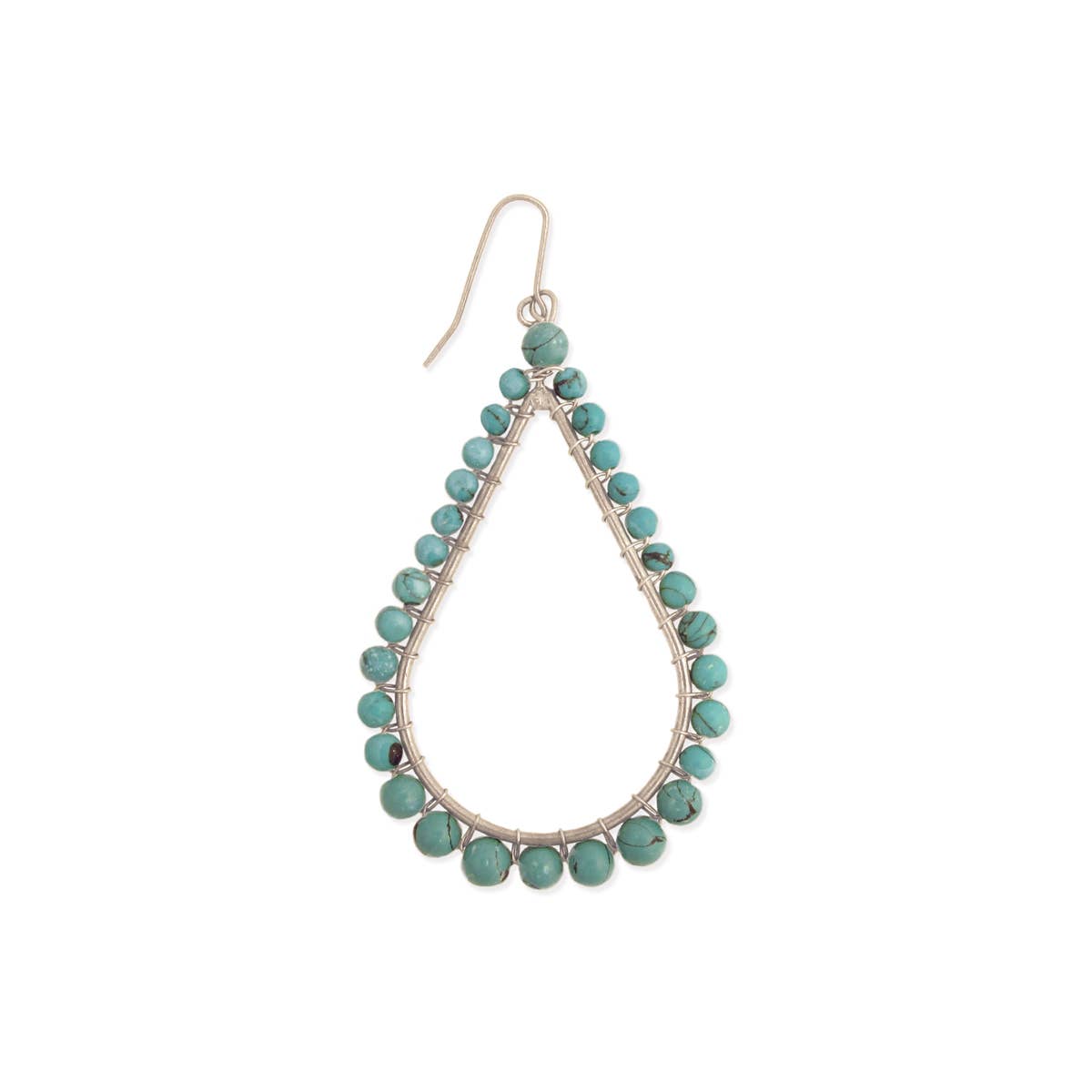 Desert Rain Turquoise Bead Teardrop Earring - #shop_name ZADGifts