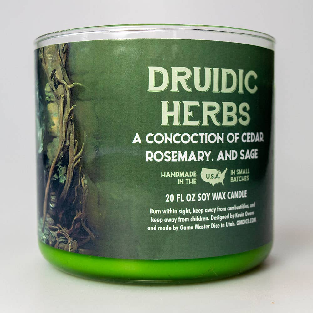 Game Master Dice - Druidic Herbs Gaming Candle