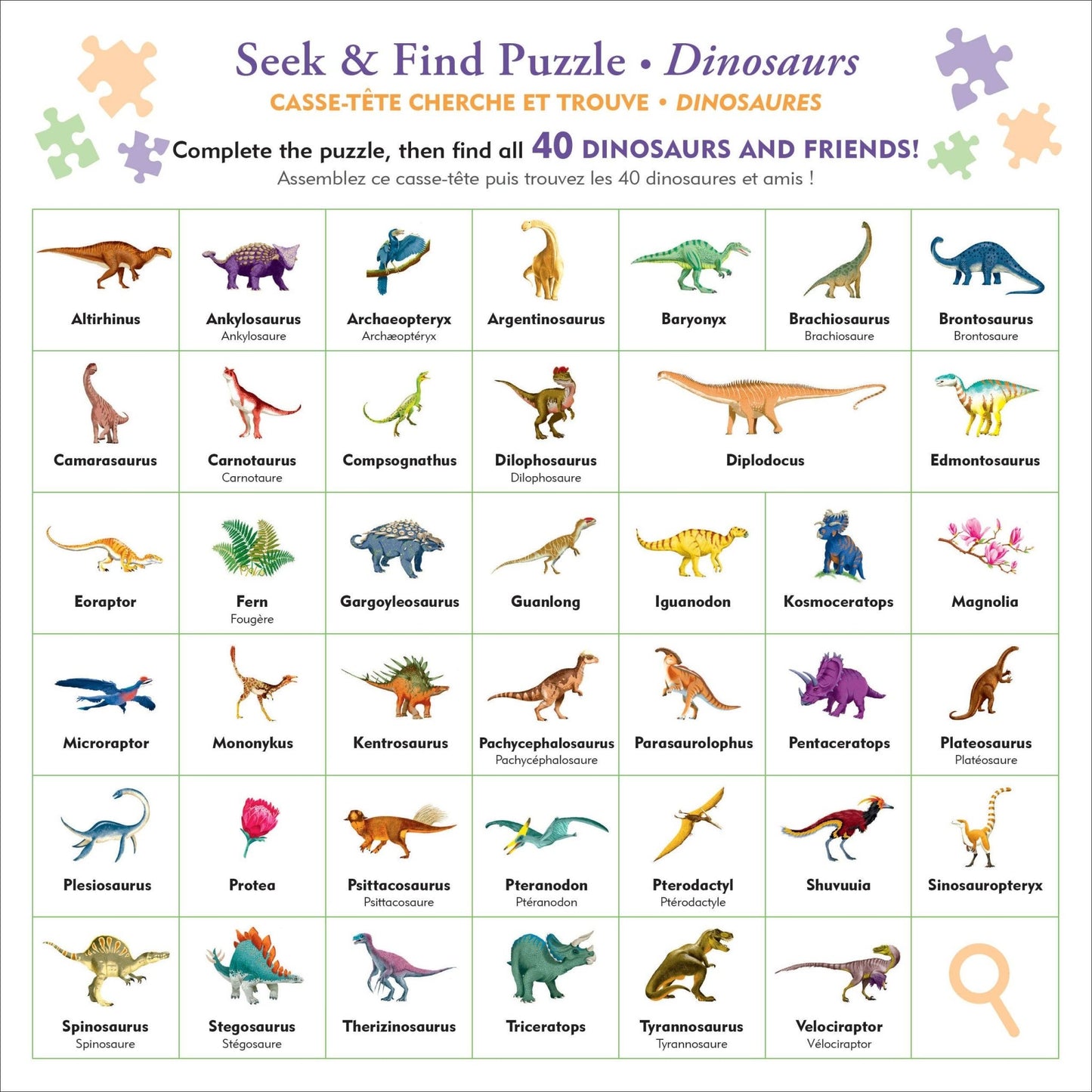 Dinosaurs Seek & Find 100 - Piece Jigsaw Puzzle - #shop_name Peter Pauper PressPuzzles