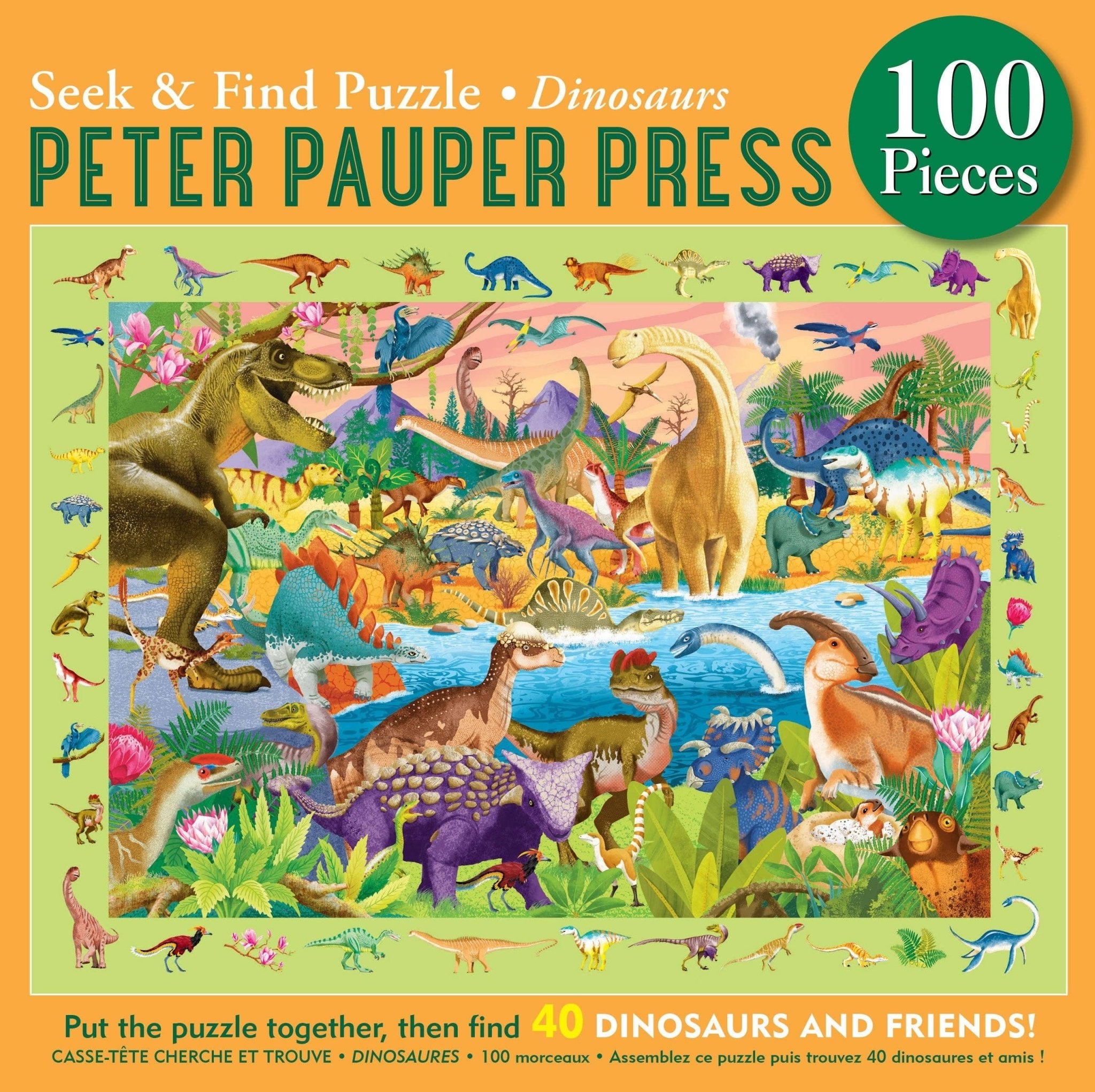 Dinosaurs Seek & Find 100 - Piece Jigsaw Puzzle - #shop_name Peter Pauper PressPuzzles