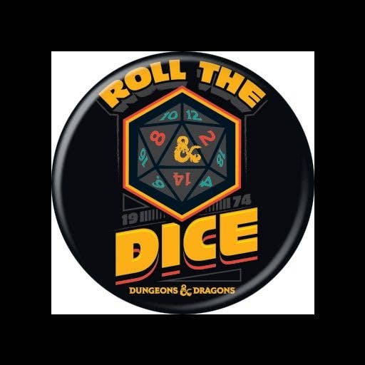 DnD Roll the Dice Button - #shop_name Ata BoyButtons