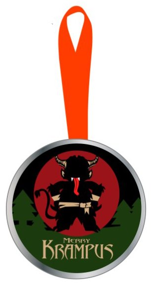 Dome Ornament Merry Krampus - #shop_name Kalan LpOrnaments