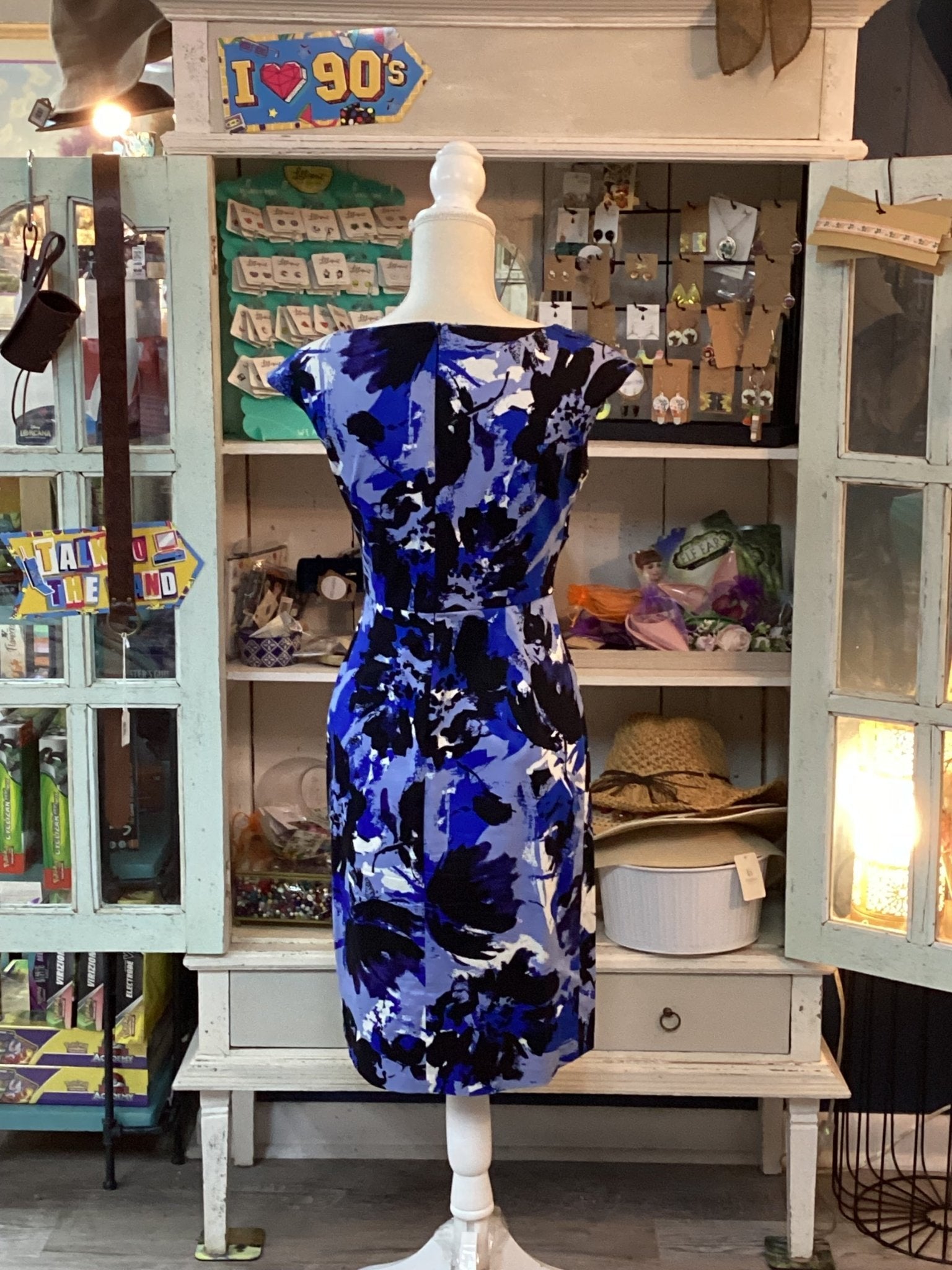 Donna Ricco: Black and Blue Dress Size 4 - #shop_name Jess's Unique BoutiqueBoutique Dresses