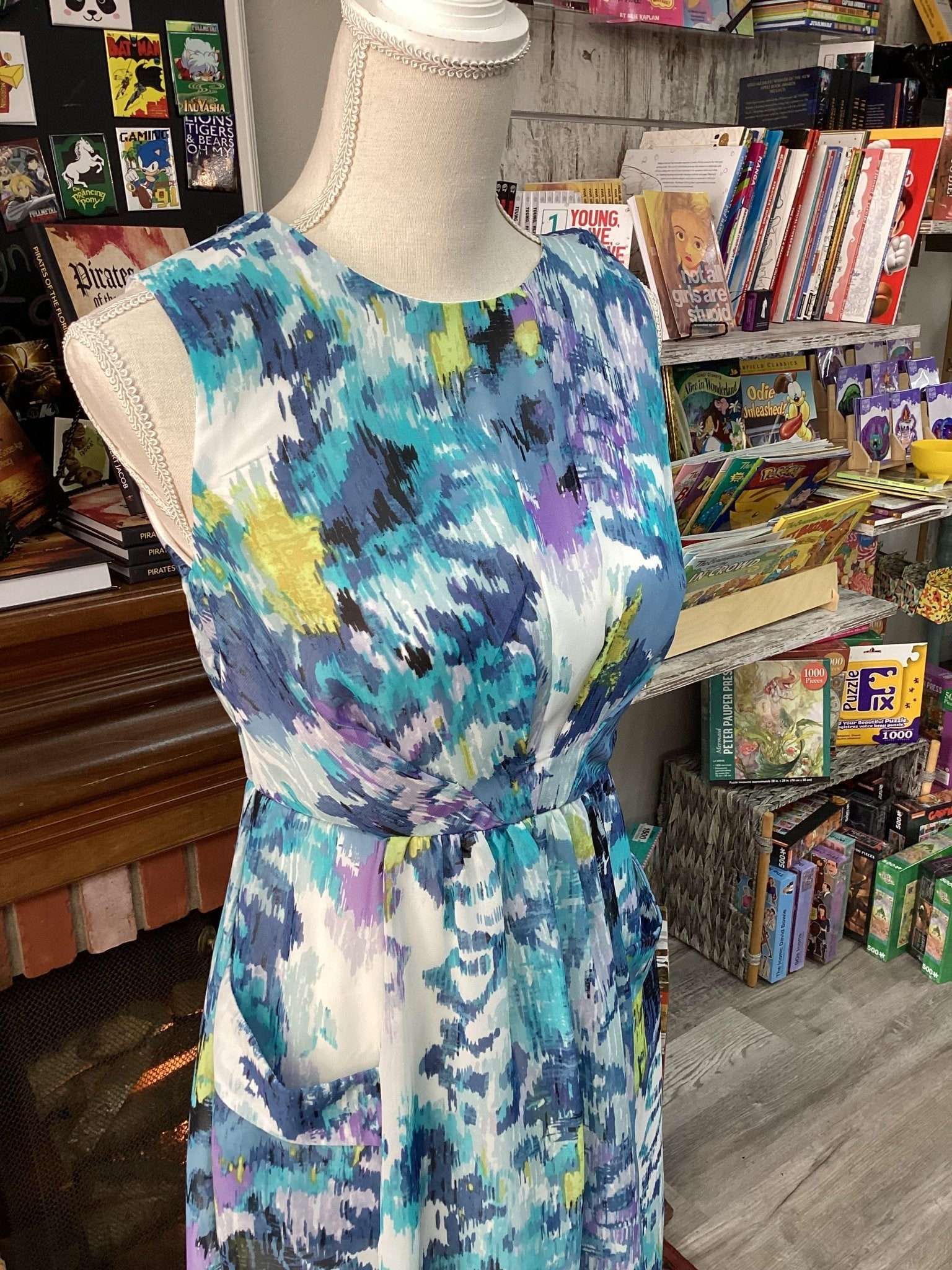 DressBarn: Multi - Colored watercolor Dress Size 4 - #shop_name Jess's Unique Boutique