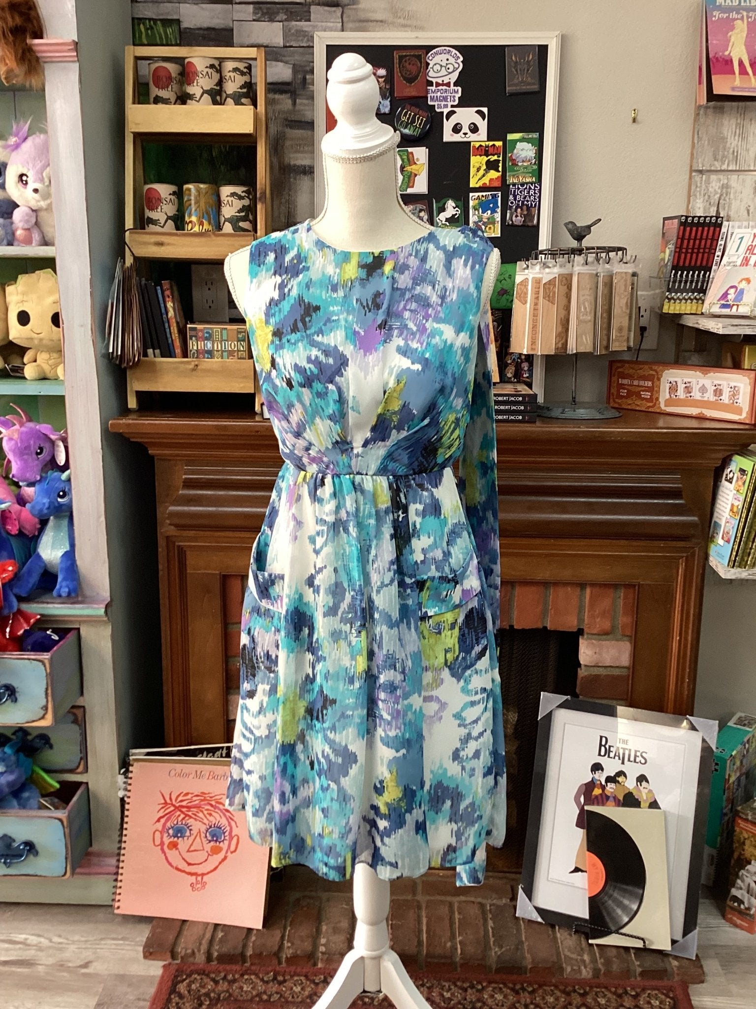 DressBarn: Multi - Colored watercolor Dress Size 4 - #shop_name Jess's Unique Boutique
