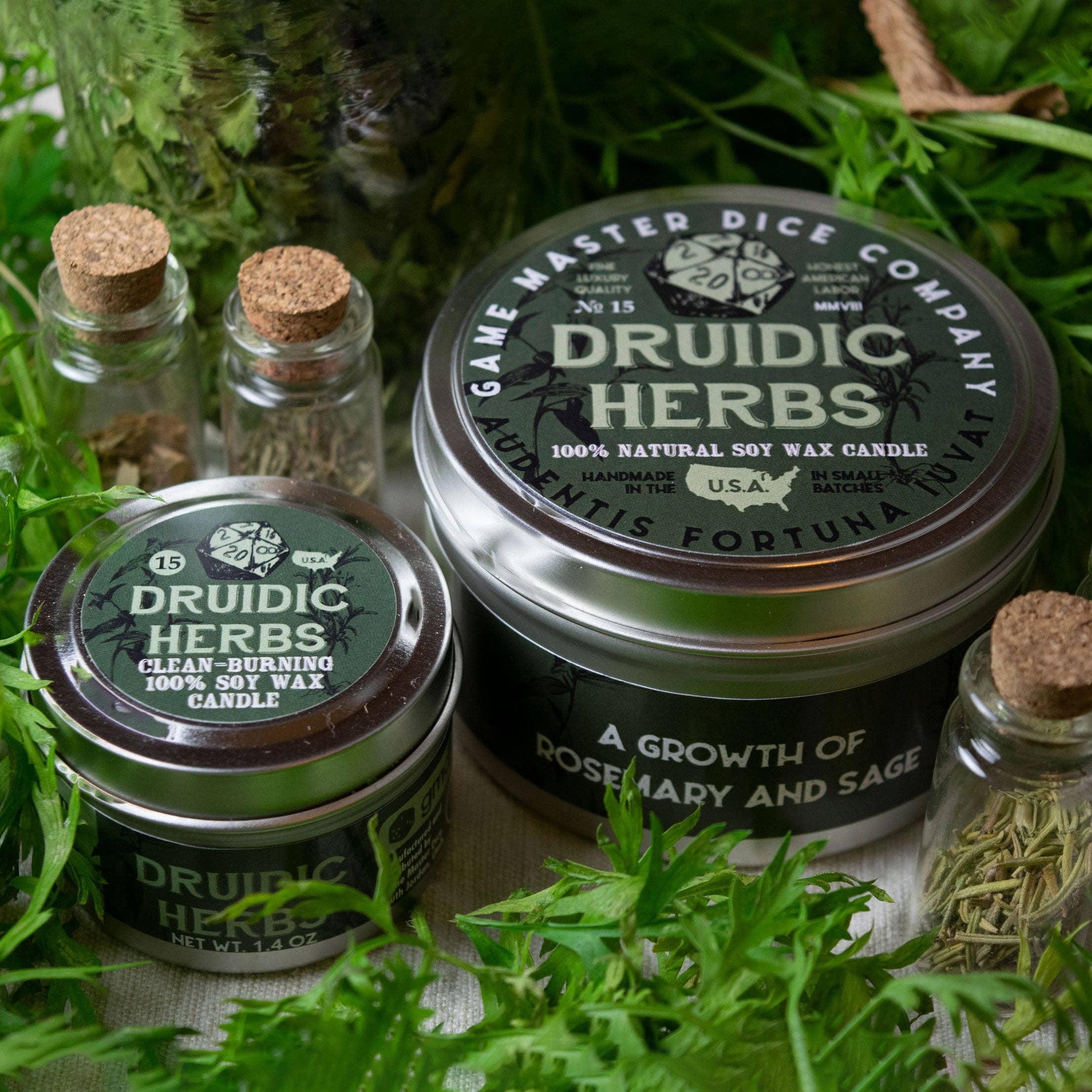 Game Master Dice - Druidic Herbs Gaming Candle