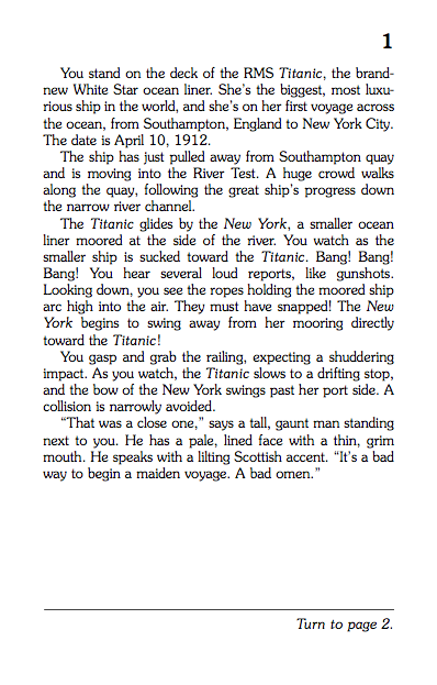 Terror On The Titanic, Children's Book