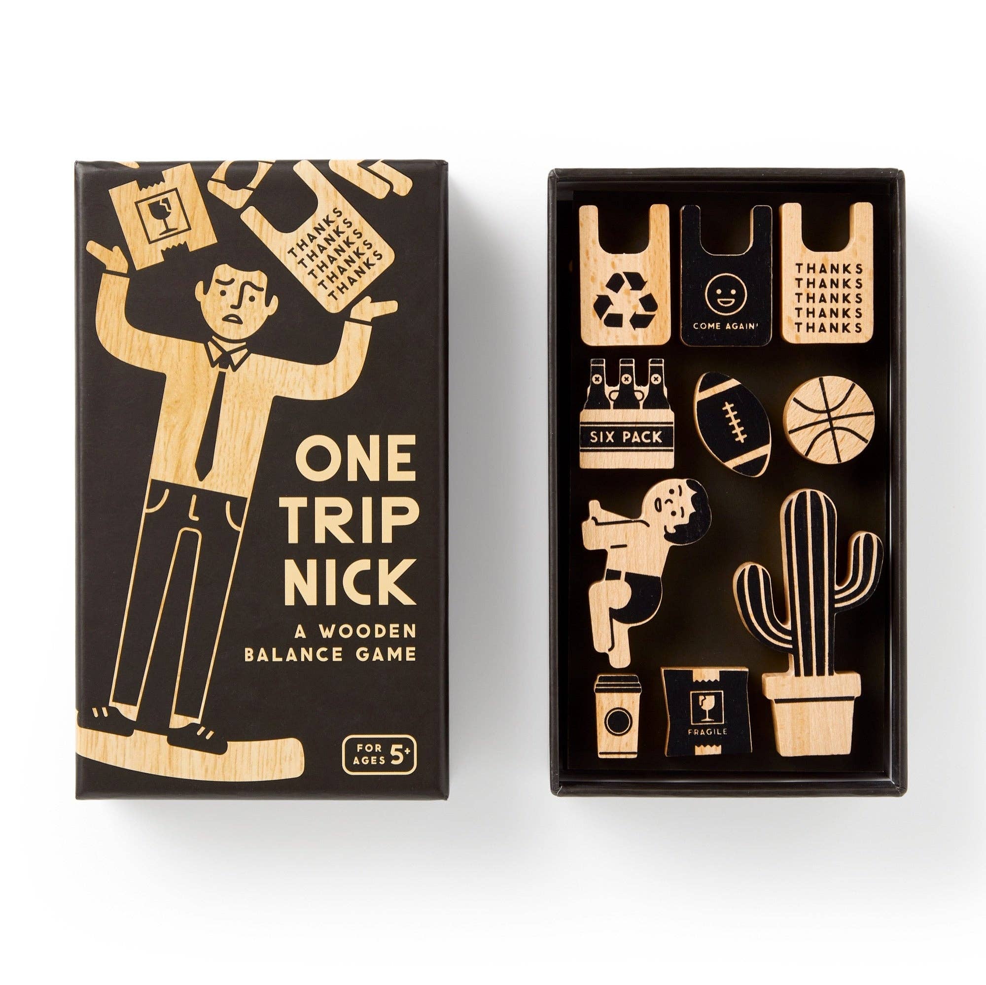 Chronicle Books - Brass Monkey One Trip Nick Wooden Balance Game