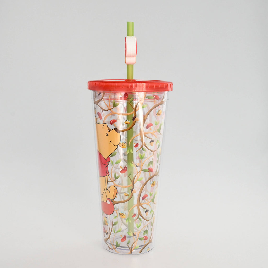 Silver Buffalo - Winnie the Pooh Mushrooms Bees 24oz Plastic Cold Cup with St