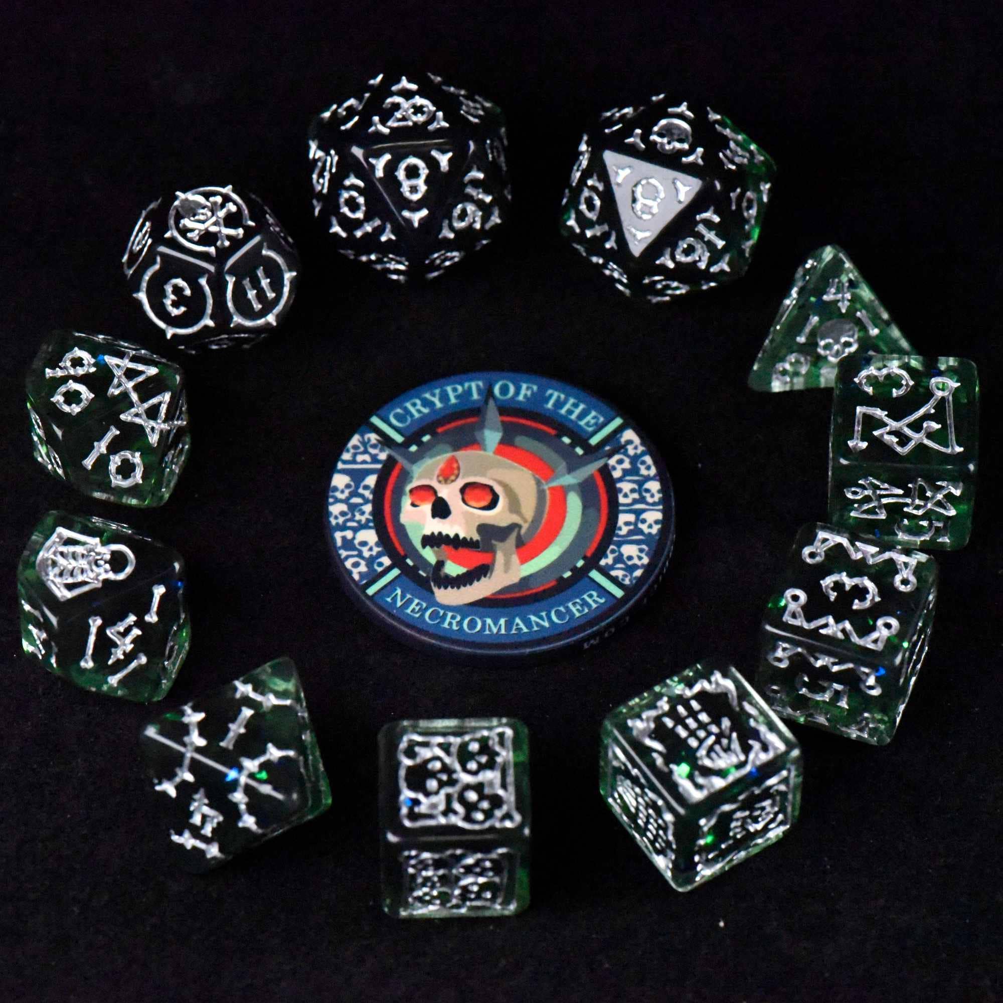 DNDDICE.COM - Crypt of the Necromancer 11 Dice Set