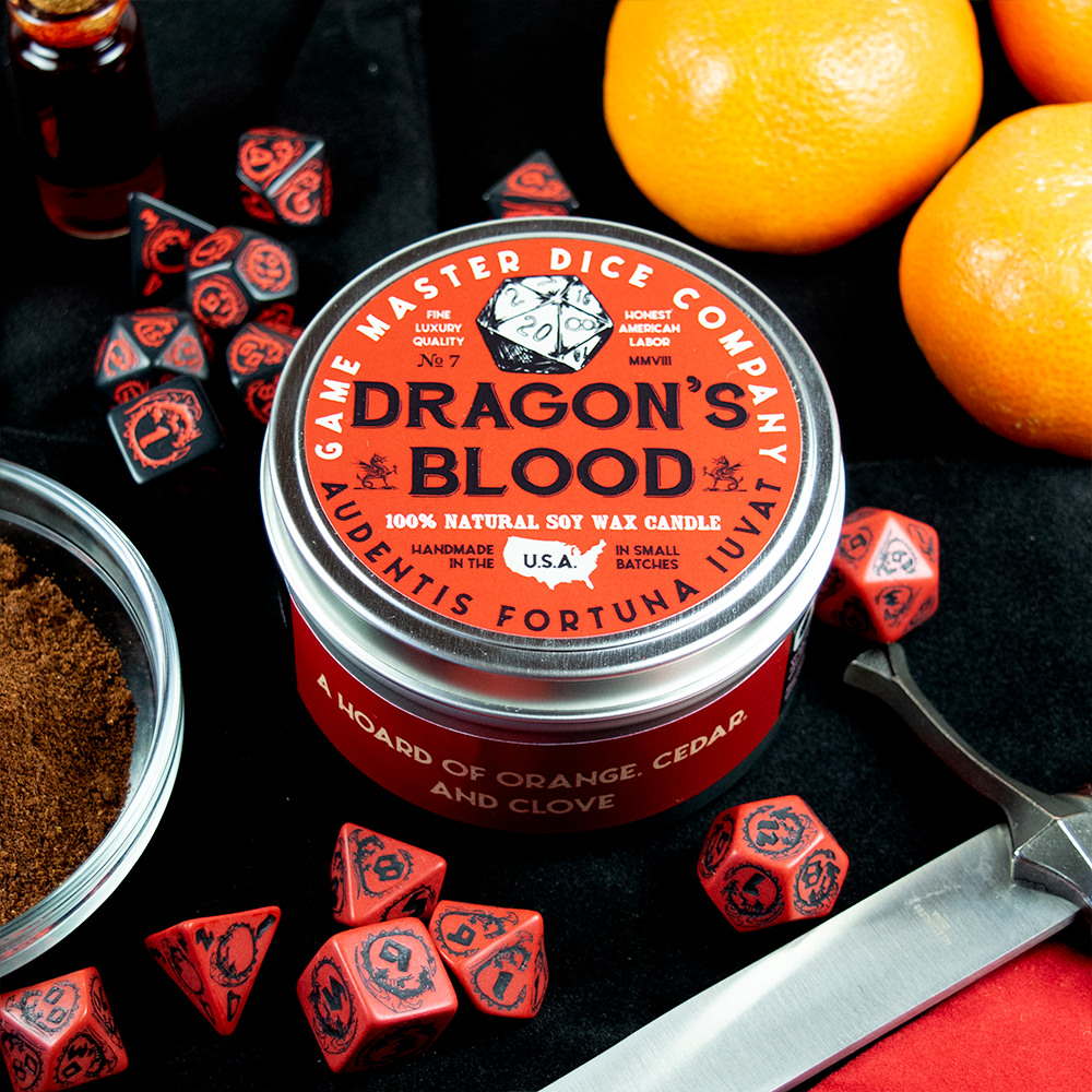 Game Master Dice - Dragon's Blood Gaming Candle