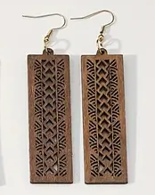 Wooden Dangle Earrings
