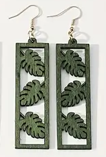 Wooden Dangle Earrings