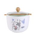 Urban Tokyo - Cute Cat 26oz Bowl with Lid and Chopsticks