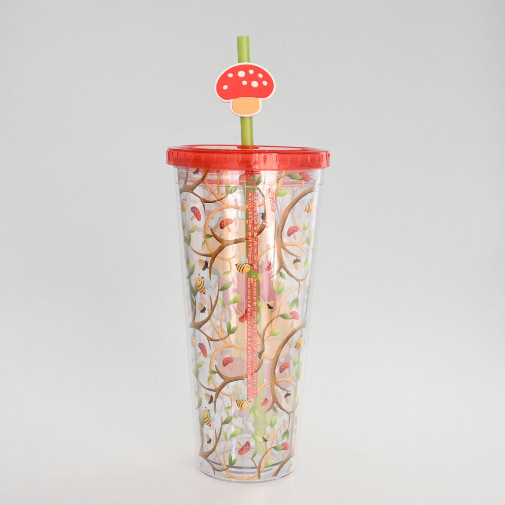 Silver Buffalo - Winnie the Pooh Mushrooms Bees 24oz Plastic Cold Cup with St