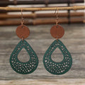 Green Boho Teardrop Earrings