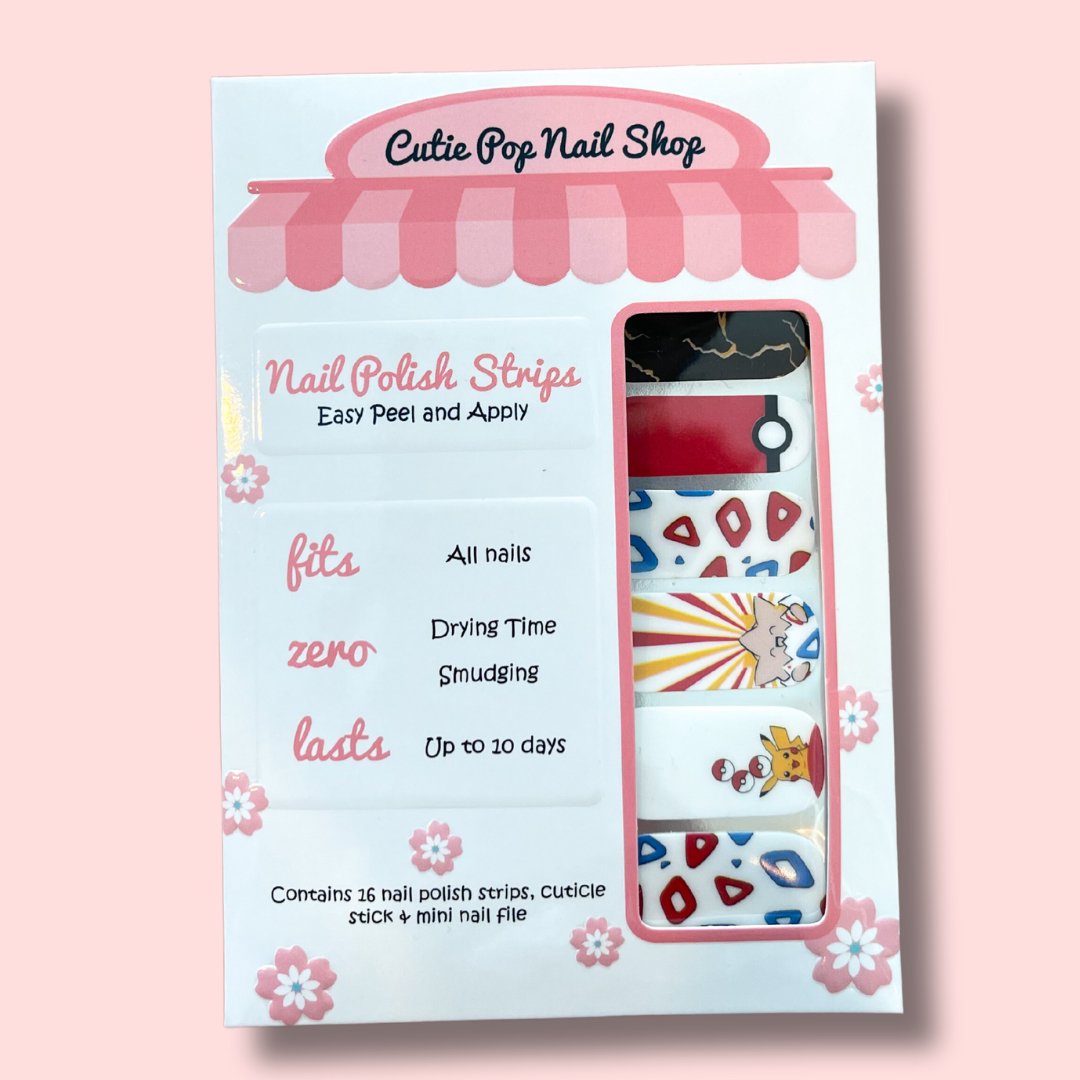 Electrifying Poke Anime Nail Wrap|Anime Nail Stickers - #shop_name Cutie Pop Nail ShopBeauty