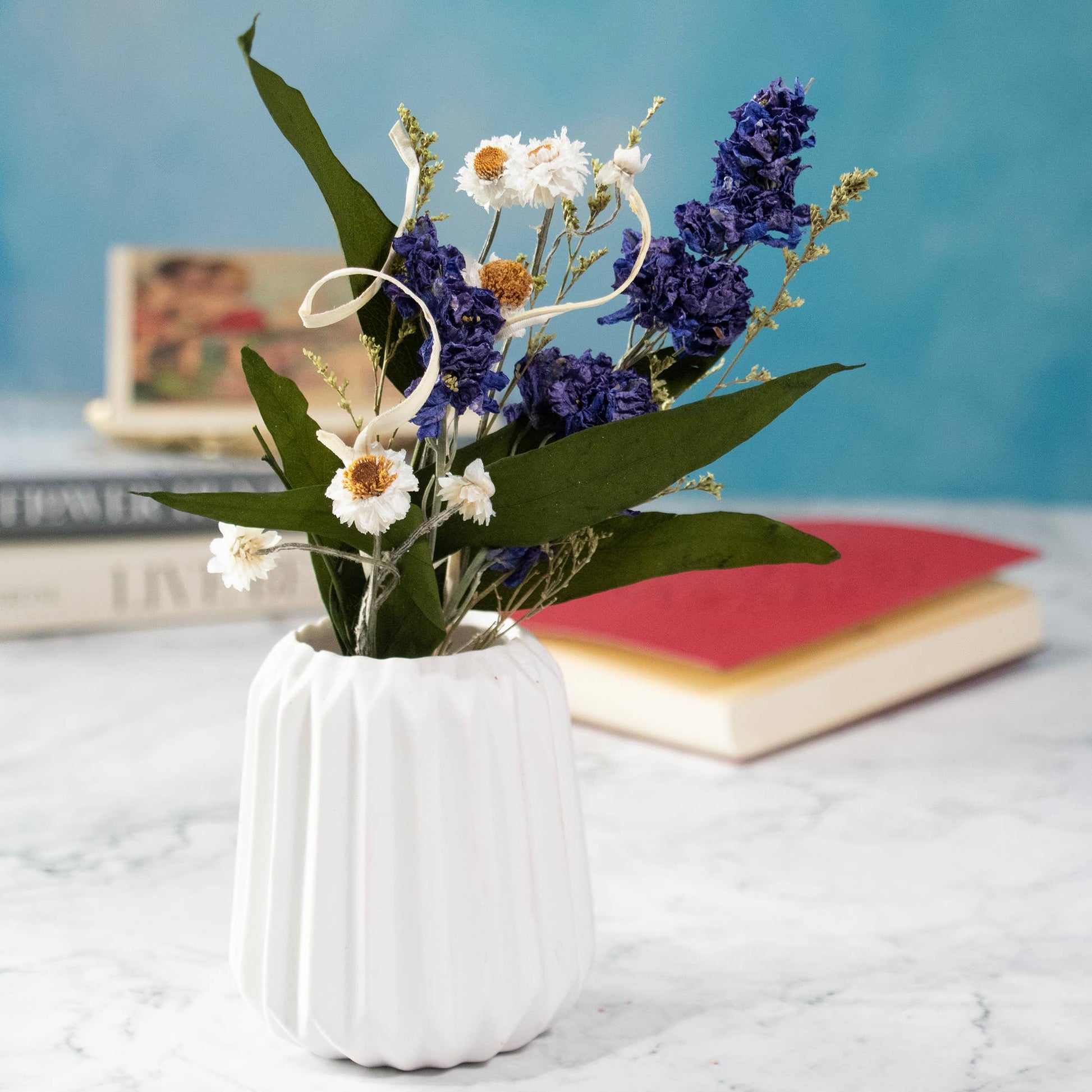 Eucalyptus & Purple Larkspur Mini Bouquet - #shop_name AndalucaGifts