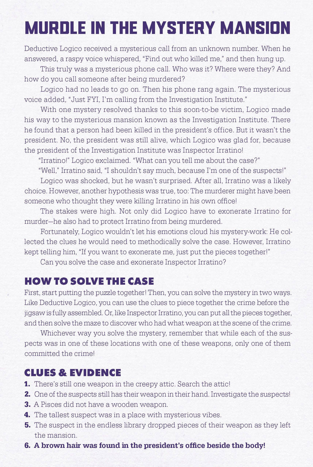 Chronicle Books - Murdle in the Mystery Mansion 500-Piece Jigsaw Puzzle