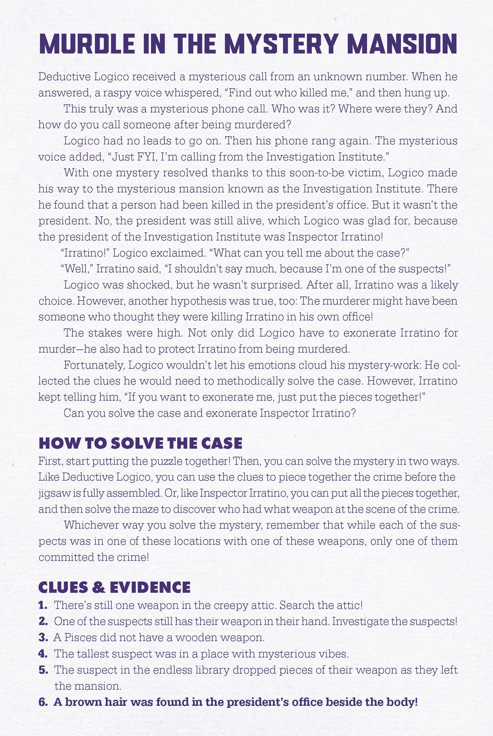 Chronicle Books - Murdle in the Mystery Mansion 500-Piece Jigsaw Puzzle