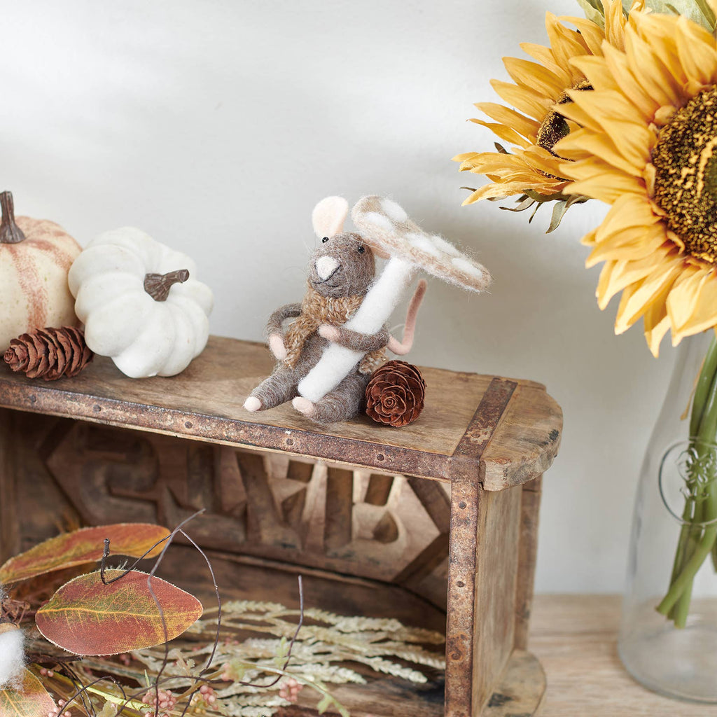 Primitives by Kathy - Brown Mushroom Mouse Critter