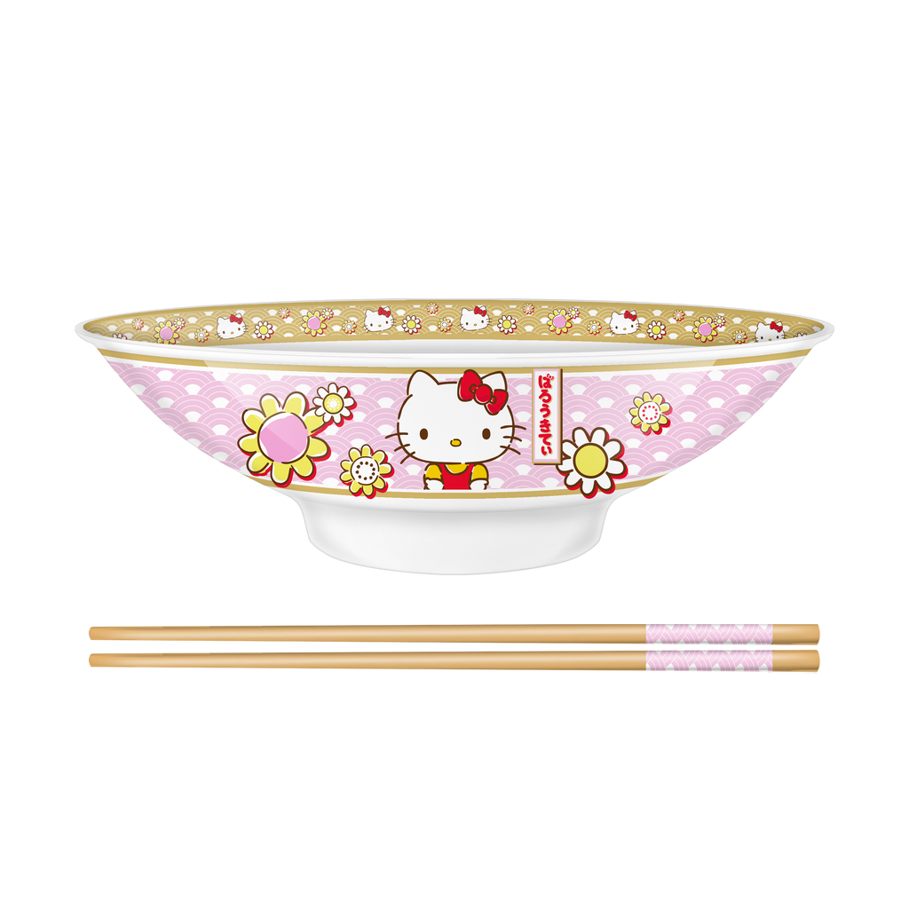 Silver Buffalo - Hello Kitty 30oz Ceramic Ramen Bowl with Chopsticks