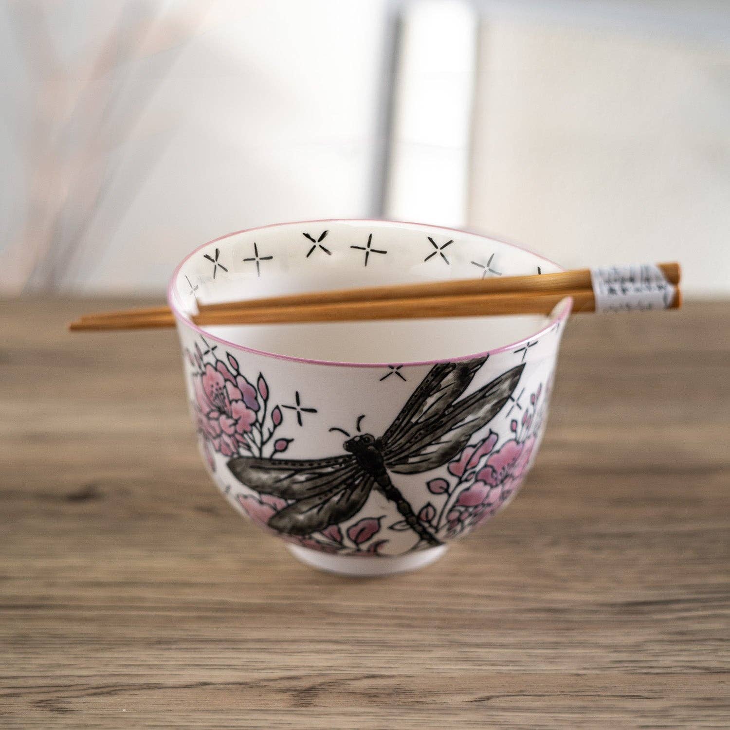 Urban Tokyo - 18oz 5"D Donburi Bowl With Chopsticks Set Dragonfly