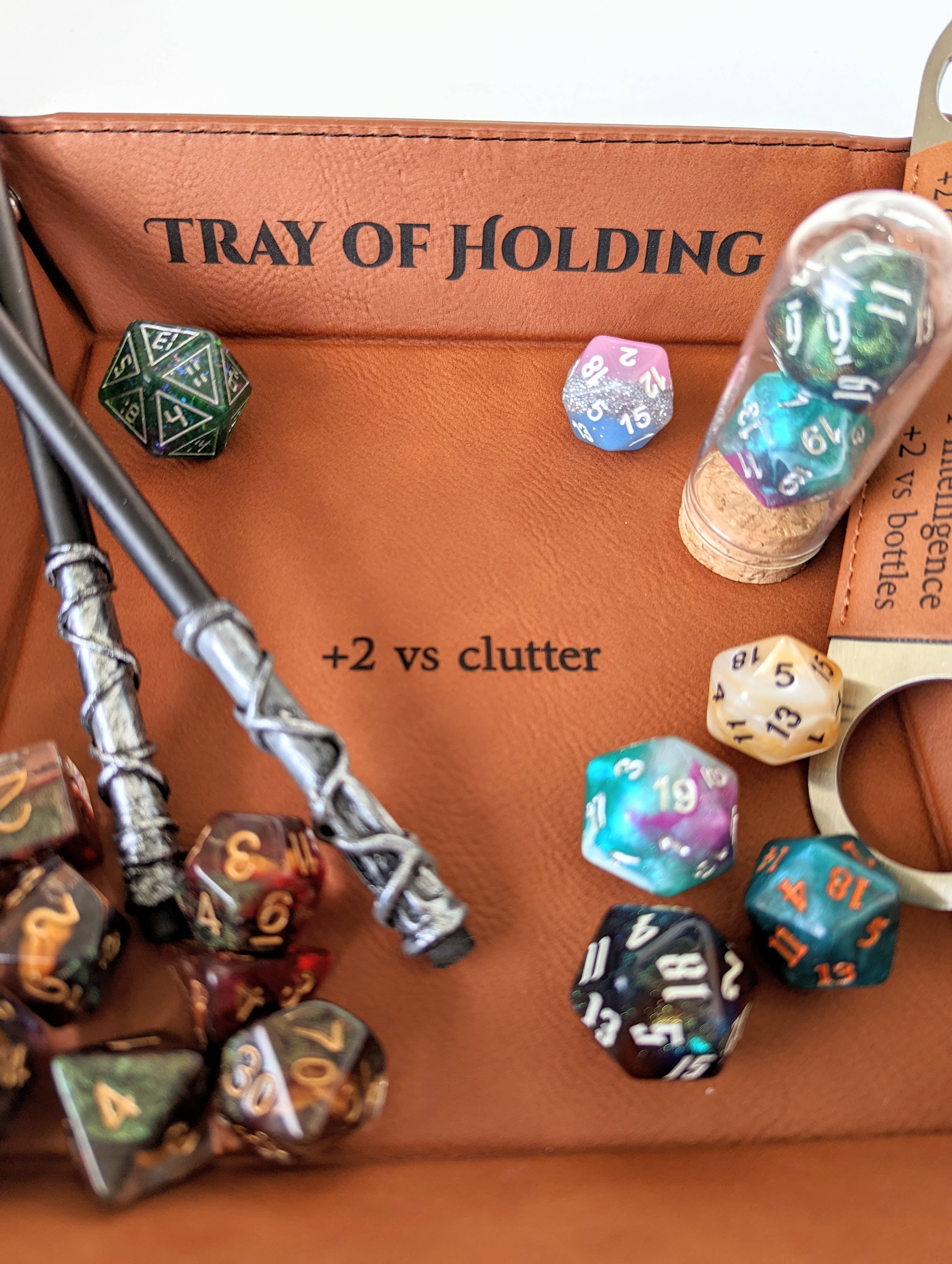 NTSD Gaming and Bookish Goods - Tray of Holding - Vegan Leather Catchall Rolling Tray