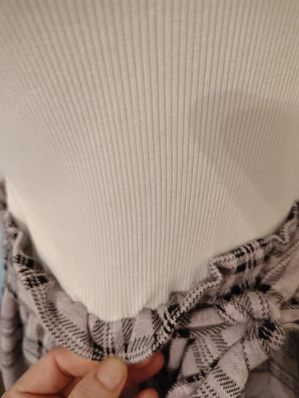 Haley and June Plaid Pink Grey White Dress size Medium