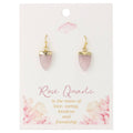 Facet Rose Quartz Arrow Gold Earrings - #shop_name ZADGifts
