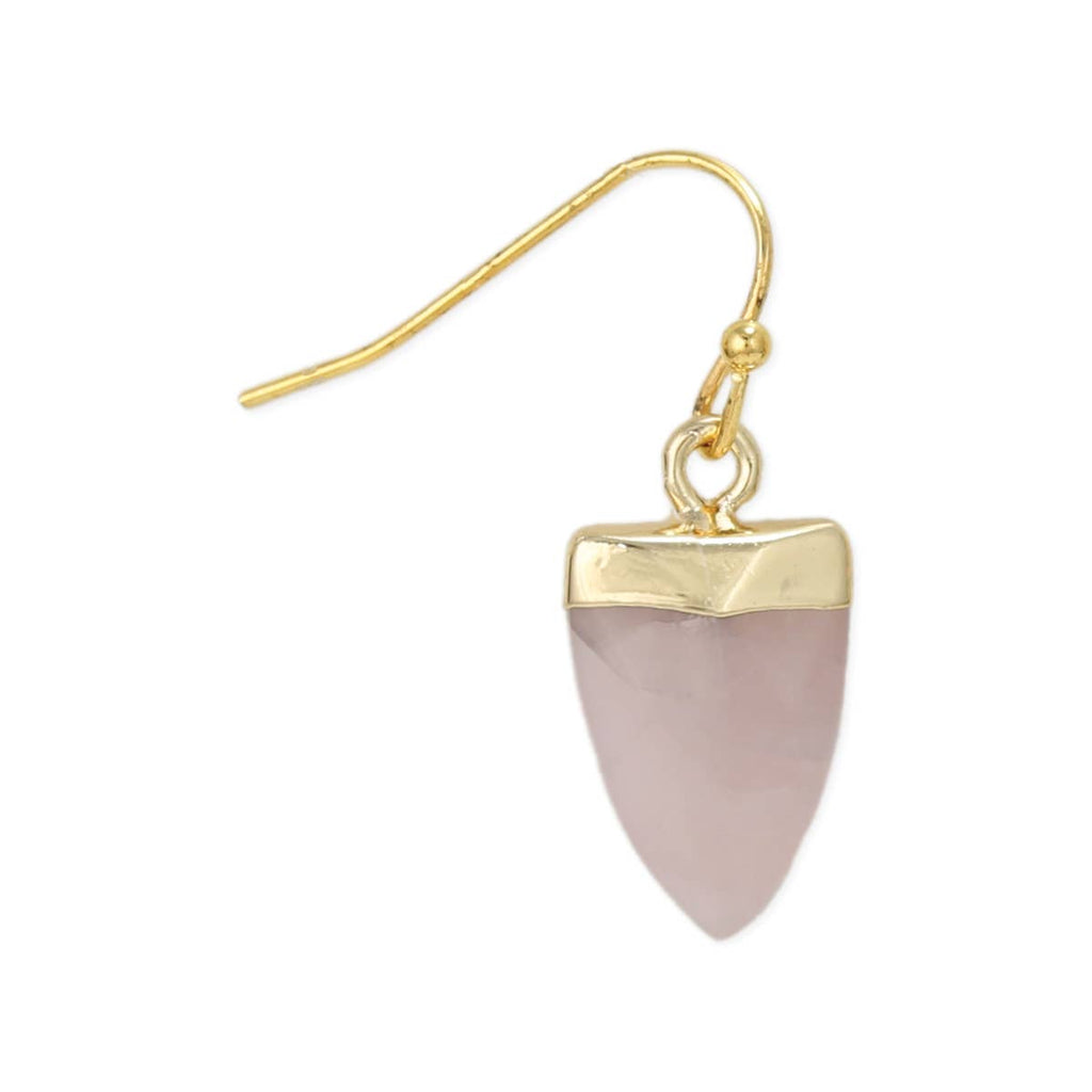 Facet Rose Quartz Arrow Gold Earrings - #shop_name ZADGifts