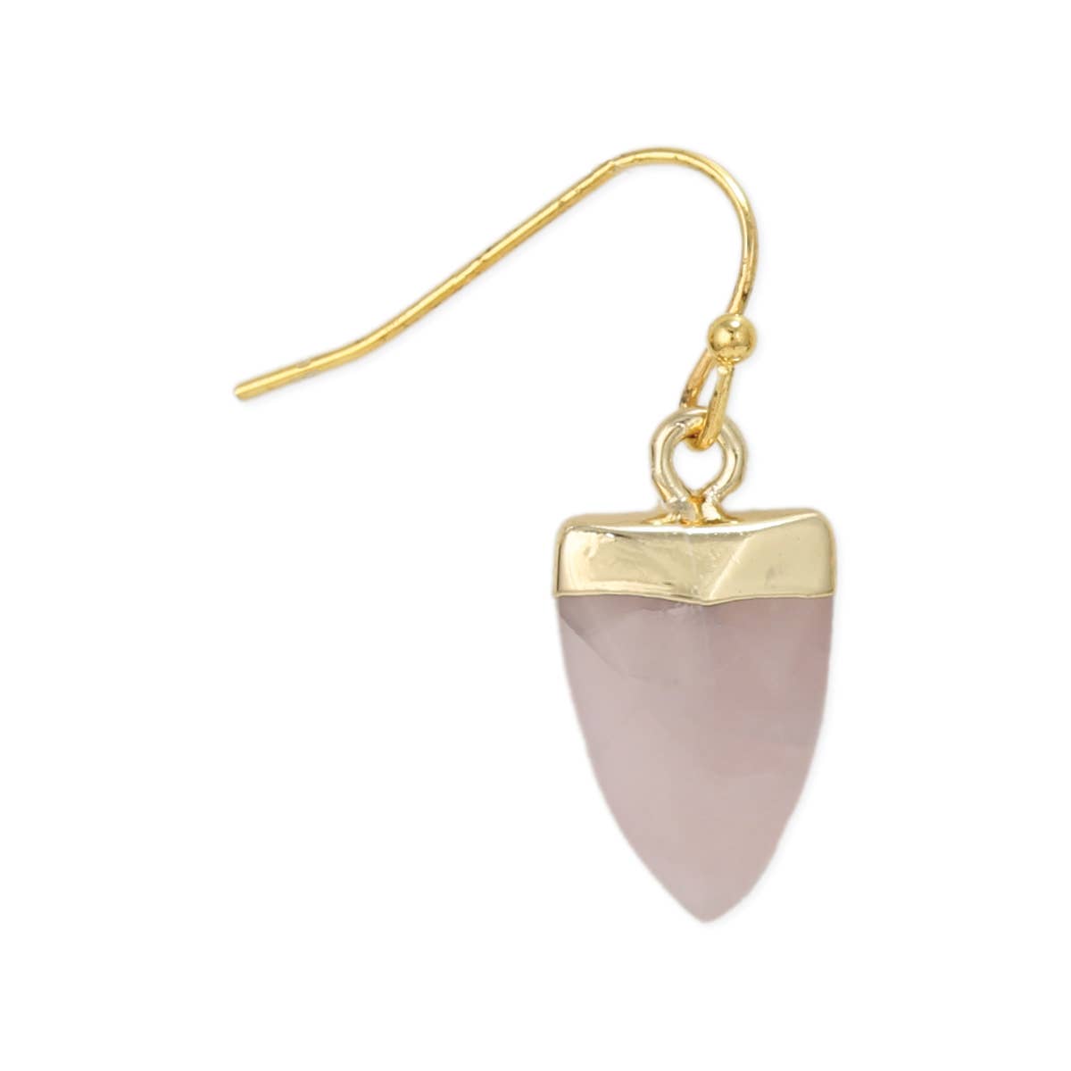 Facet Rose Quartz Arrow Gold Earrings - #shop_name ZADGifts