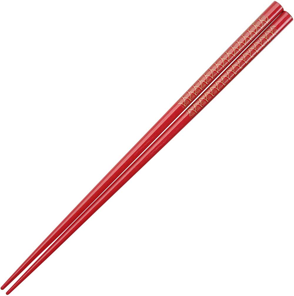 Fan Pattern of Gold on Red Japanese Style Chopsticks - #shop_name Wholesale ChopsticksKitchen