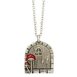 Fantasy Land Silver Fairy Door Necklace - #shop_name ZADJewelry