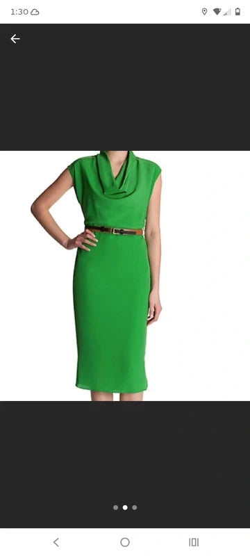 Ted Baker London Green Cowl Neck Midi Dress | Size 1