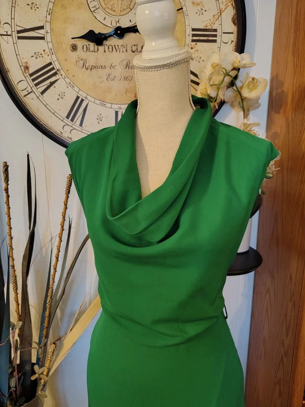 Ted Baker London Green Cowl Neck Midi Dress | Size 1