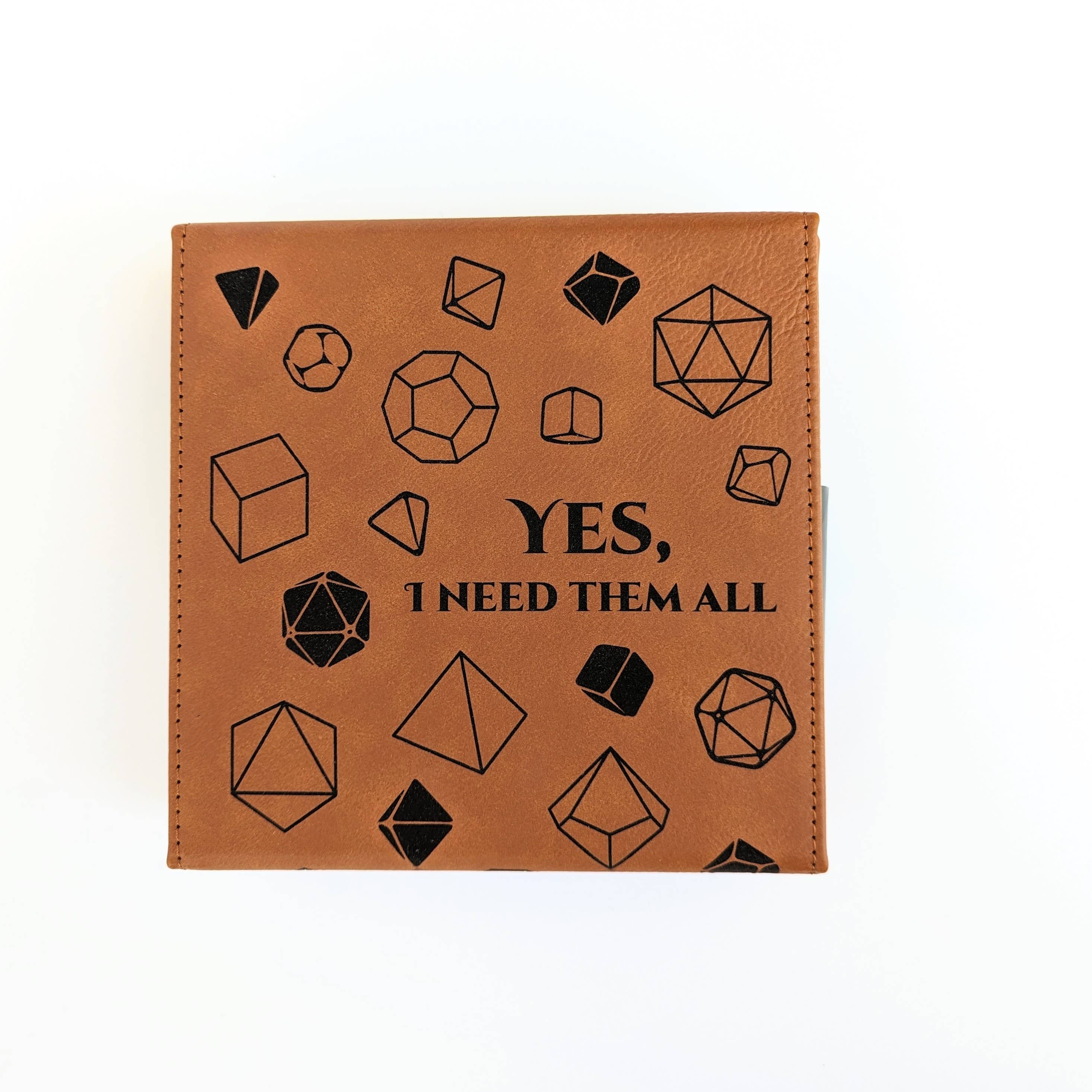 NTSD Gaming and Bookish Goods - Yes, I Need Them All - D&D - Vegan Leather Dice Box