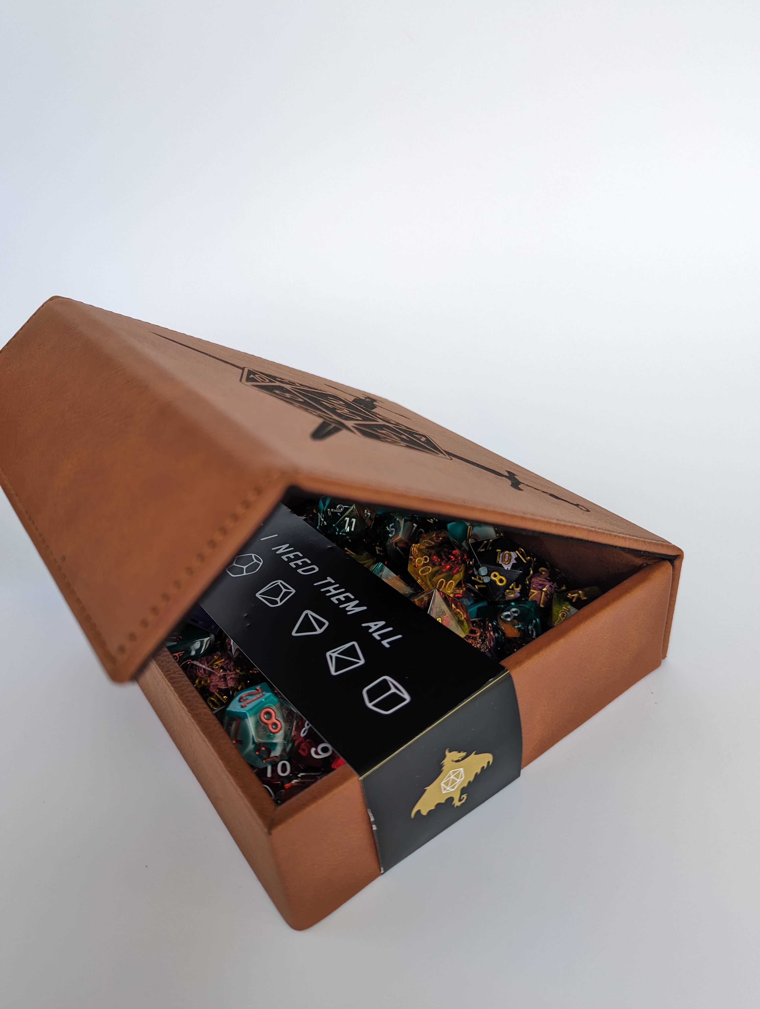 NTSD Gaming and Bookish Goods - Yes, I Need Them All - D&D - Vegan Leather Dice Box