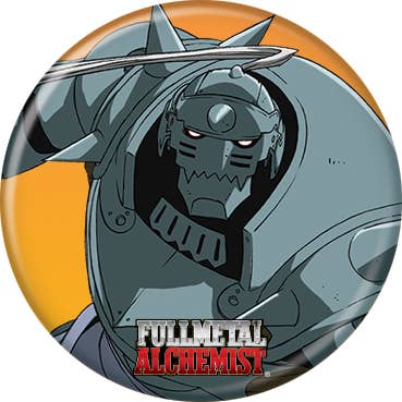 Fullmetal Alchemist Alphonse on Orange Button - #shop_name Ata BoyButtons