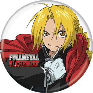 Fullmetal Alchemist Edward on White Button - #shop_name Ata BoyButtons