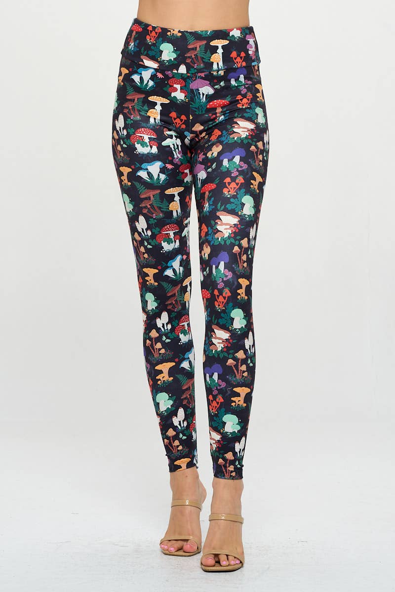 Garden Of Mushroom Print Leggings - #shop_name LA SoulGifts