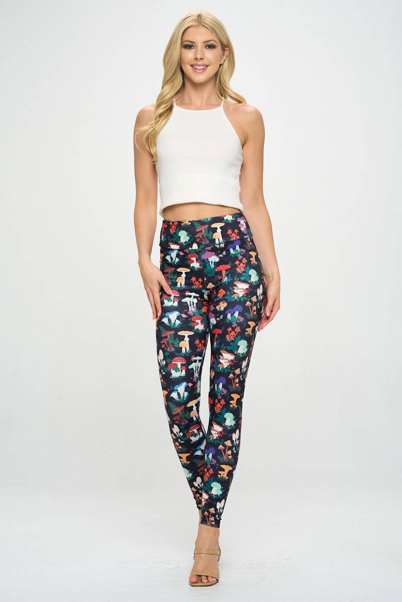 Garden Of Mushroom Print Leggings - #shop_name LA SoulGifts