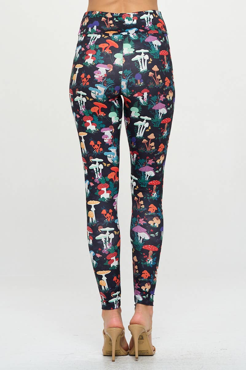 Garden Of Mushroom Print Leggings - #shop_name LA SoulGifts